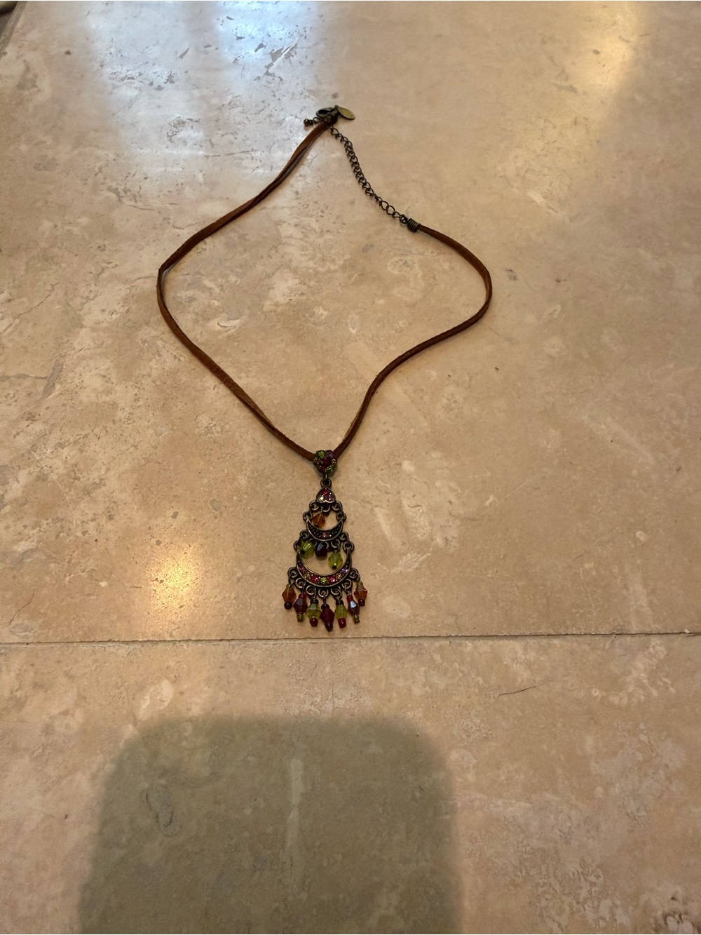 Premier Designs Heather Pendant Necklace leather cord